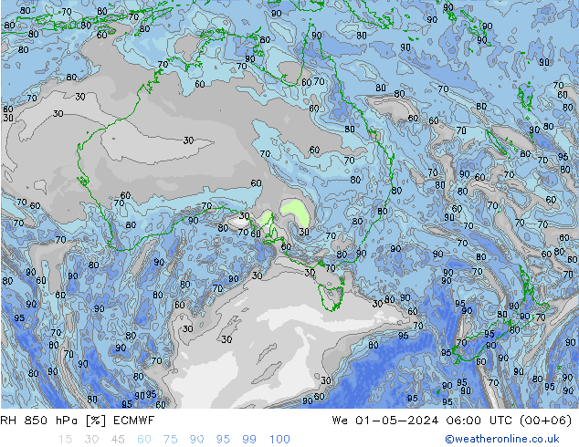 RH 850 hPa ECMWF Mi 01.05.2024 06 UTC