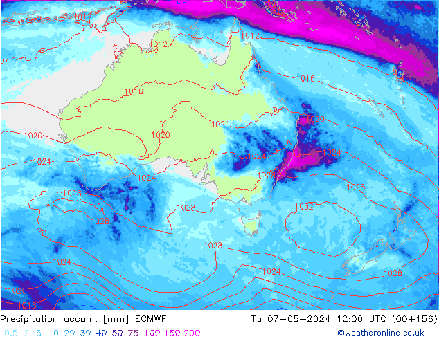 Precipitación acum. ECMWF mar 07.05.2024 12 UTC