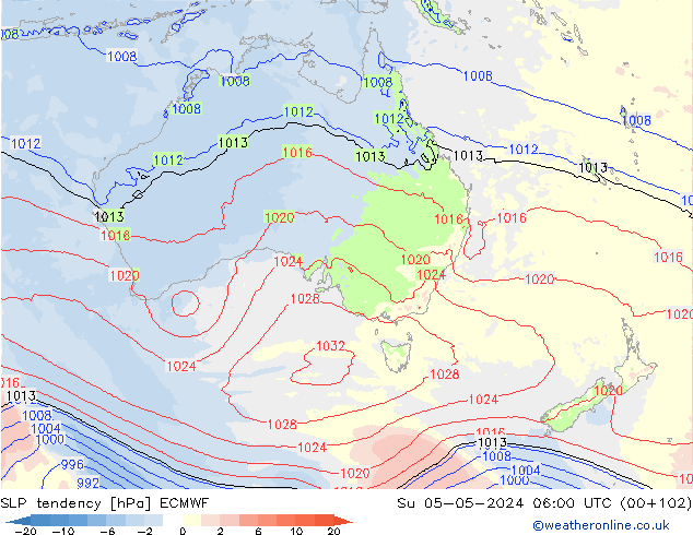 SLP tendency ECMWF Su 05.05.2024 06 UTC