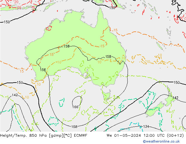 Z500/Rain (+SLP)/Z850 ECMWF We 01.05.2024 12 UTC