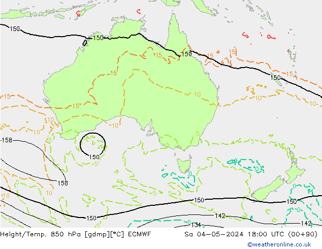 Z500/Rain (+SLP)/Z850 ECMWF Sa 04.05.2024 18 UTC