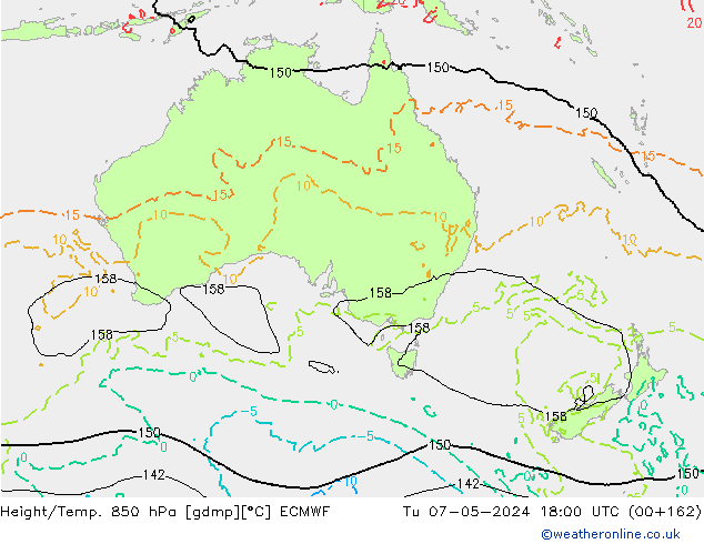 Z500/Rain (+SLP)/Z850 ECMWF wto. 07.05.2024 18 UTC