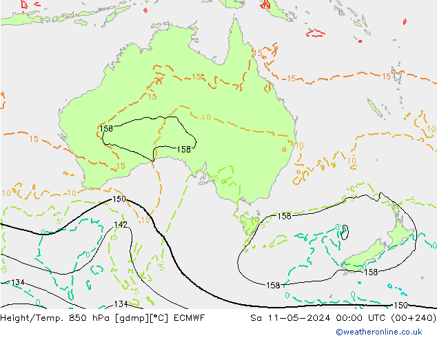 Z500/Regen(+SLP)/Z850 ECMWF za 11.05.2024 00 UTC