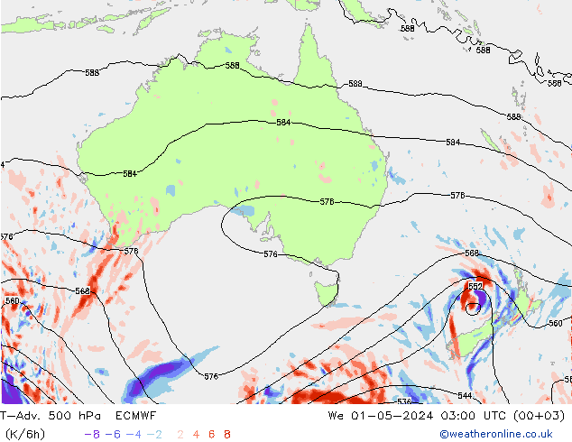 T-Adv. 500 hPa ECMWF  01.05.2024 03 UTC