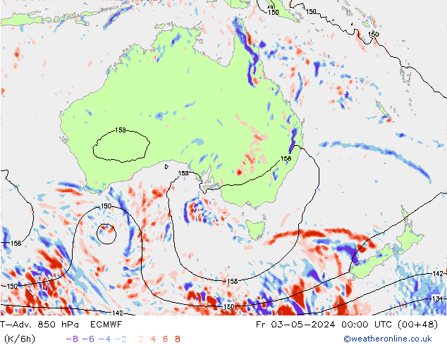 T-Adv. 850 hPa ECMWF Cu 03.05.2024 00 UTC