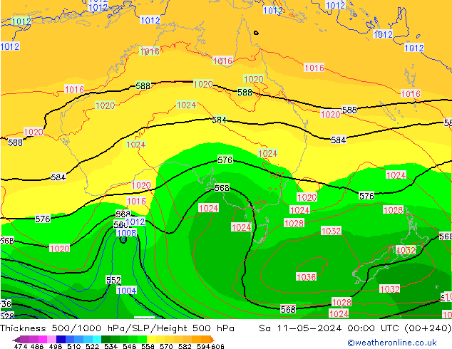 Thck 500-1000hPa ECMWF Sa 11.05.2024 00 UTC