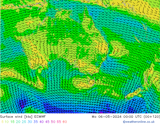 ветер 10 m ECMWF пн 06.05.2024 00 UTC