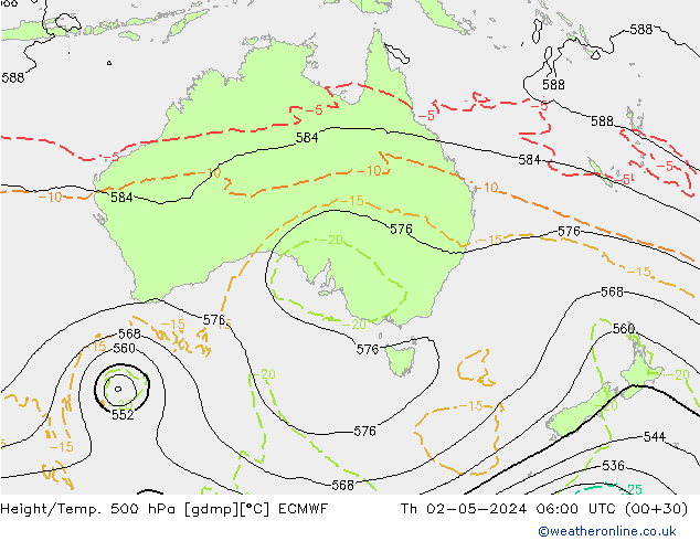 Z500/Rain (+SLP)/Z850 ECMWF Th 02.05.2024 06 UTC