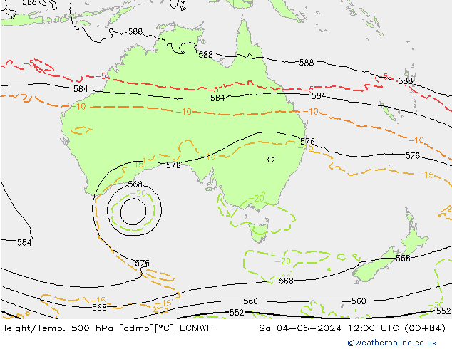 Z500/Rain (+SLP)/Z850 ECMWF Sa 04.05.2024 12 UTC