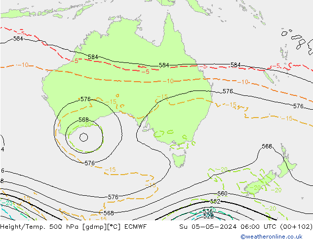 Z500/Rain (+SLP)/Z850 ECMWF ��� 05.05.2024 06 UTC