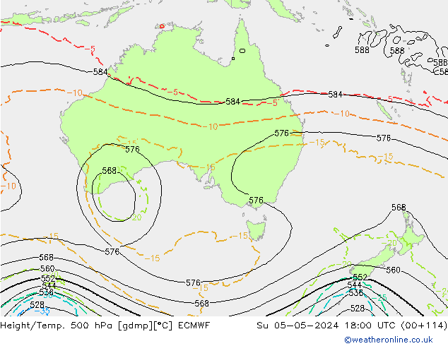 Z500/Rain (+SLP)/Z850 ECMWF So 05.05.2024 18 UTC