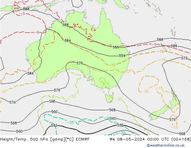 Z500/Rain (+SLP)/Z850 ECMWF We 08.05.2024 00 UTC