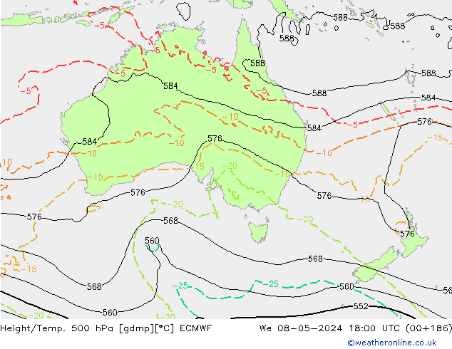 Z500/Rain (+SLP)/Z850 ECMWF śro. 08.05.2024 18 UTC