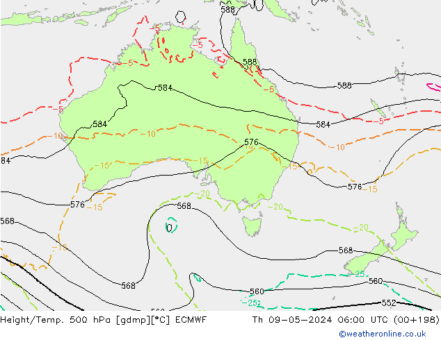 Z500/Rain (+SLP)/Z850 ECMWF Qui 09.05.2024 06 UTC