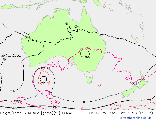 Geop./Temp. 700 hPa ECMWF vie 03.05.2024 18 UTC