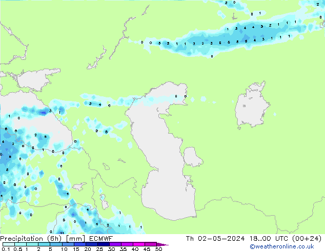 Precipitation (6h) ECMWF Th 02.05.2024 00 UTC