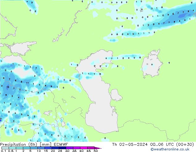 Z500/Rain (+SLP)/Z850 ECMWF jue 02.05.2024 06 UTC