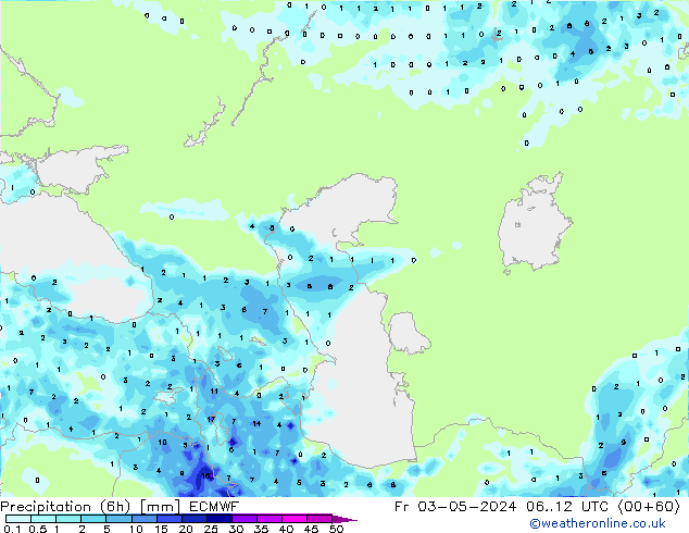 Z500/Rain (+SLP)/Z850 ECMWF ven 03.05.2024 12 UTC