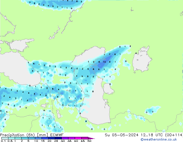 Precipitation (6h) ECMWF Su 05.05.2024 18 UTC