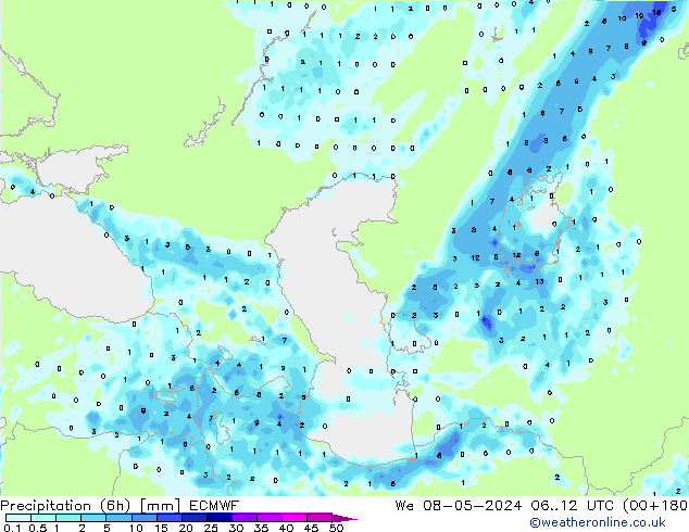 Z500/Rain (+SLP)/Z850 ECMWF We 08.05.2024 12 UTC