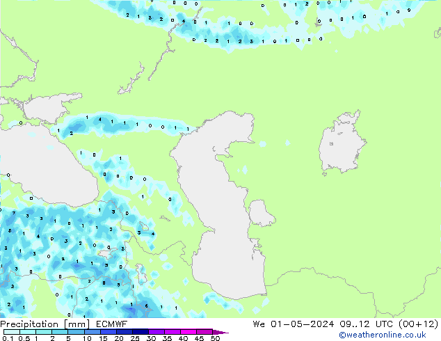 Precipitación ECMWF mié 01.05.2024 12 UTC