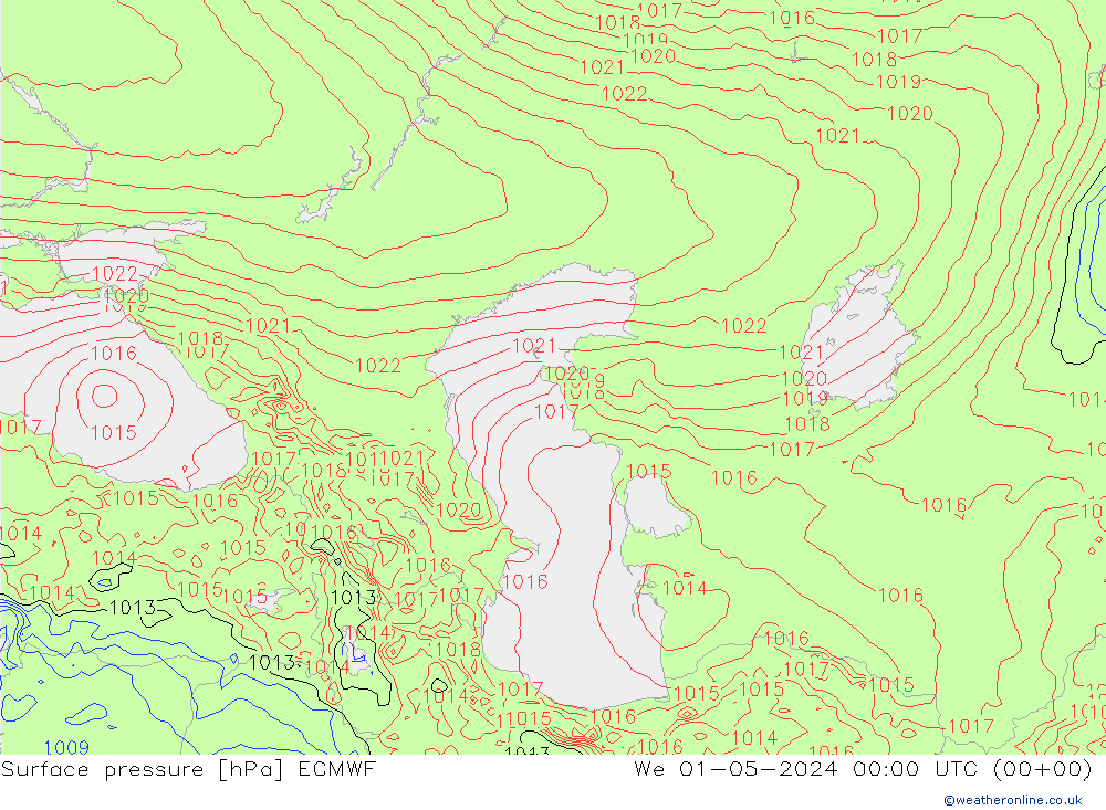 ciśnienie ECMWF śro. 01.05.2024 00 UTC