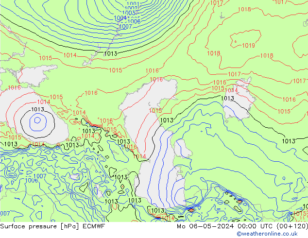 Surface pressure ECMWF Mo 06.05.2024 00 UTC