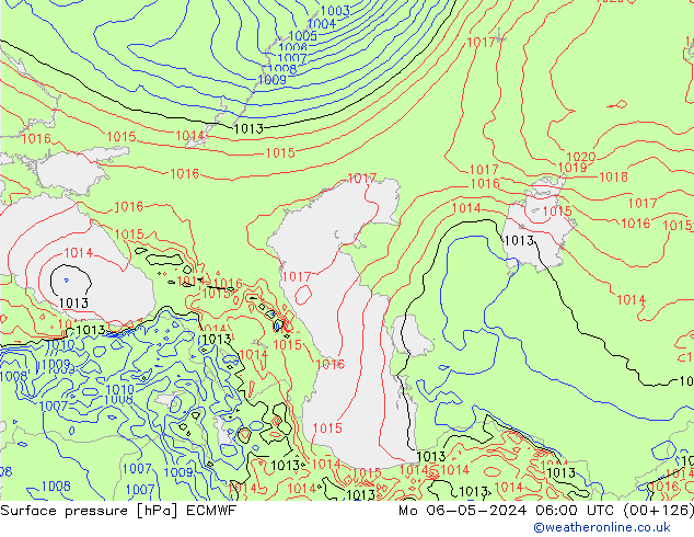 Surface pressure ECMWF Mo 06.05.2024 06 UTC