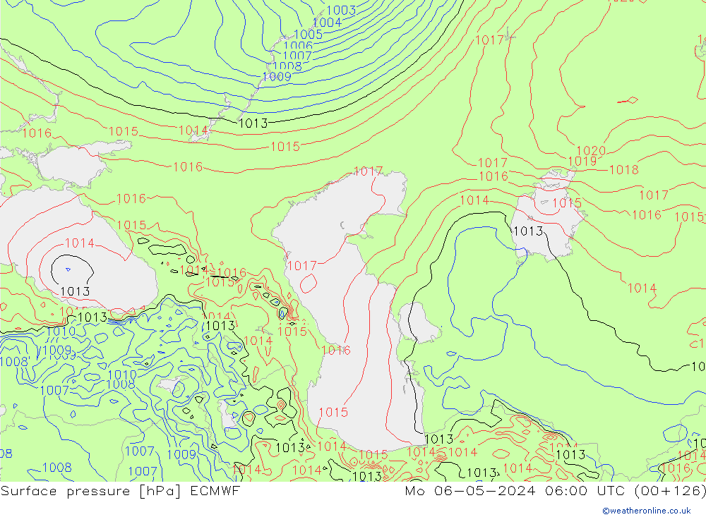 Luchtdruk (Grond) ECMWF ma 06.05.2024 06 UTC