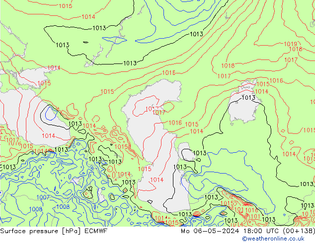 приземное давление ECMWF пн 06.05.2024 18 UTC