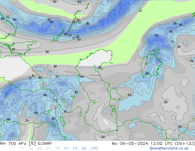 RH 700 hPa ECMWF lun 06.05.2024 12 UTC