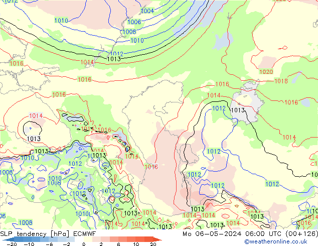 SLP tendency ECMWF Mo 06.05.2024 06 UTC