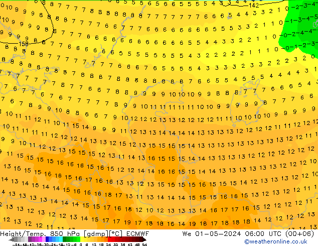 Z500/Rain (+SLP)/Z850 ECMWF mié 01.05.2024 06 UTC