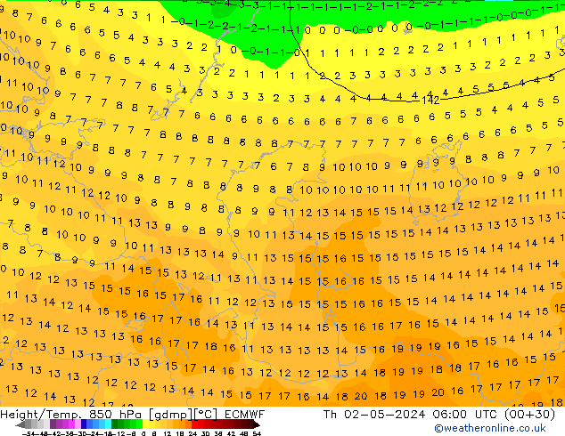 Z500/Rain (+SLP)/Z850 ECMWF gio 02.05.2024 06 UTC