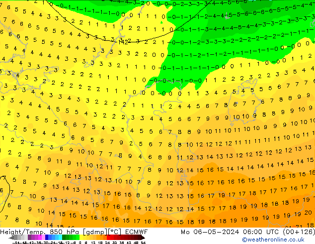 Z500/Rain (+SLP)/Z850 ECMWF Po 06.05.2024 06 UTC