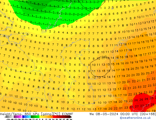 Z500/Rain (+SLP)/Z850 ECMWF Qua 08.05.2024 00 UTC