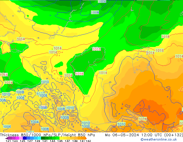 Thck 850-1000 hPa ECMWF Po 06.05.2024 12 UTC