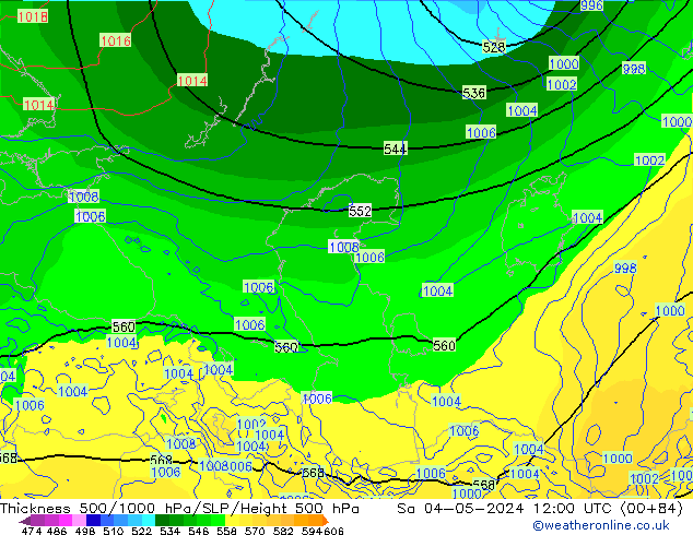 Thck 500-1000hPa ECMWF so. 04.05.2024 12 UTC