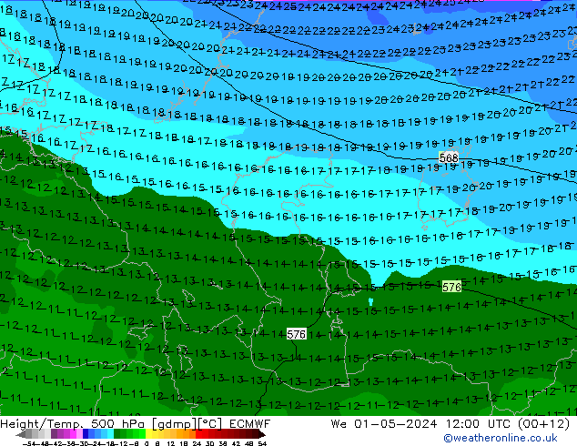 Z500/Regen(+SLP)/Z850 ECMWF wo 01.05.2024 12 UTC