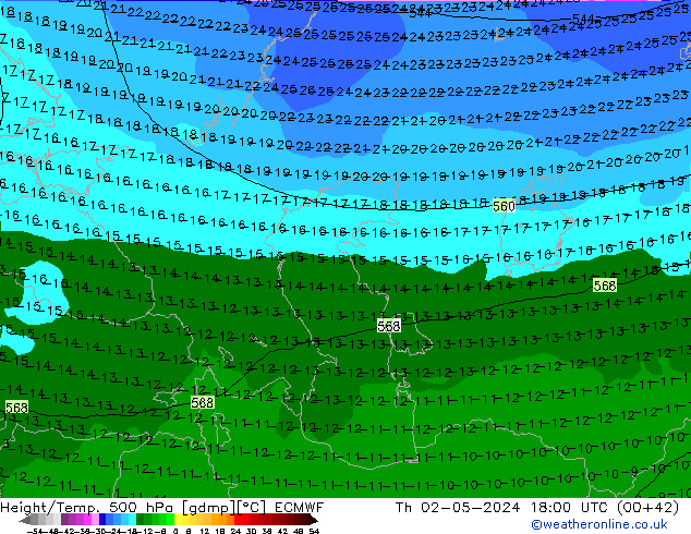 Z500/Rain (+SLP)/Z850 ECMWF jeu 02.05.2024 18 UTC