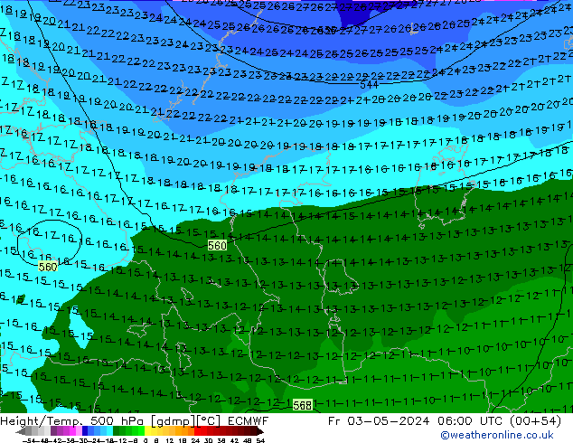 Z500/Regen(+SLP)/Z850 ECMWF vr 03.05.2024 06 UTC