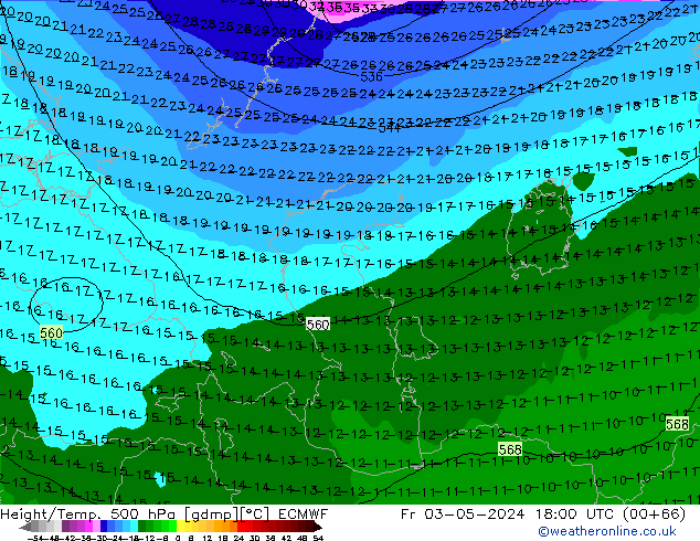 Z500/Rain (+SLP)/Z850 ECMWF Pá 03.05.2024 18 UTC