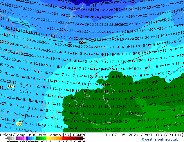 Z500/Rain (+SLP)/Z850 ECMWF mar 07.05.2024 00 UTC