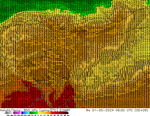 Z500/Rain (+SLP)/Z850 ECMWF 星期三 01.05.2024 06 UTC