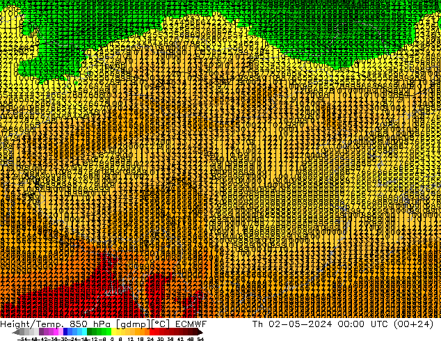 Z500/Rain (+SLP)/Z850 ECMWF 星期四 02.05.2024 00 UTC