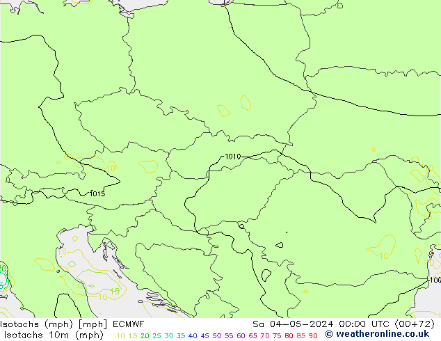 Isotaca (mph) ECMWF sáb 04.05.2024 00 UTC