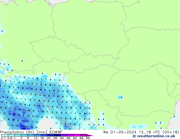 Z500/Rain (+SLP)/Z850 ECMWF śro. 01.05.2024 18 UTC