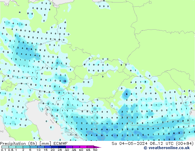 Z500/Rain (+SLP)/Z850 ECMWF сб 04.05.2024 12 UTC