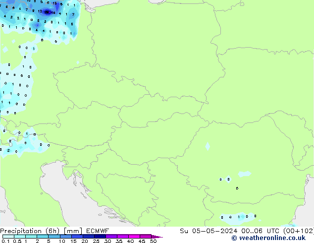 Z500/Rain (+SLP)/Z850 ECMWF nie. 05.05.2024 06 UTC