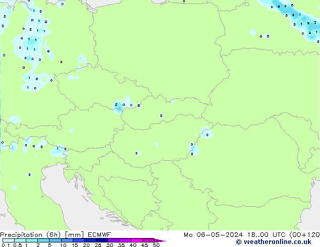 Z500/Yağmur (+YB)/Z850 ECMWF Pzt 06.05.2024 00 UTC